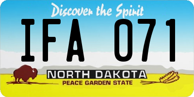 ND license plate IFA071