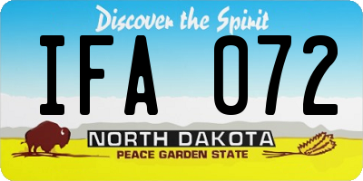 ND license plate IFA072