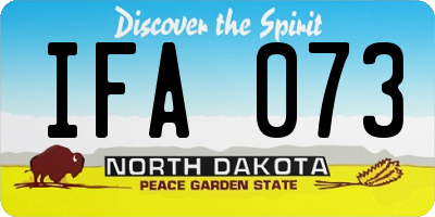 ND license plate IFA073