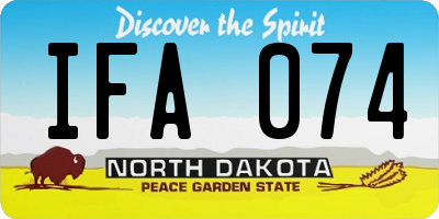 ND license plate IFA074