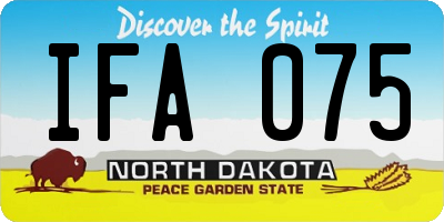 ND license plate IFA075