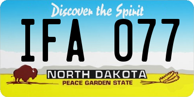 ND license plate IFA077
