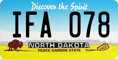 ND license plate IFA078