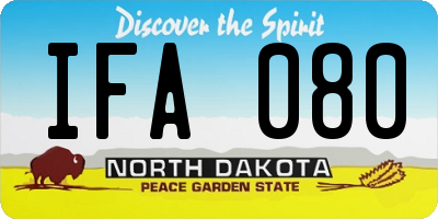 ND license plate IFA080