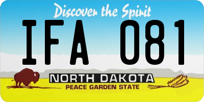 ND license plate IFA081