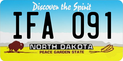 ND license plate IFA091