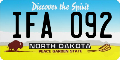 ND license plate IFA092