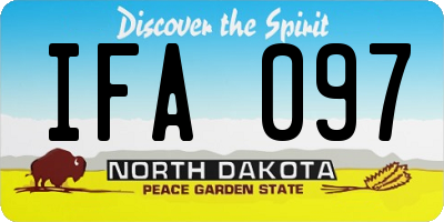 ND license plate IFA097