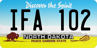ND license plate IFA102