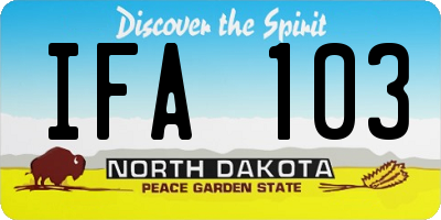 ND license plate IFA103
