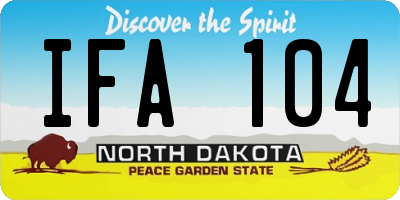 ND license plate IFA104
