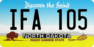 ND license plate IFA105