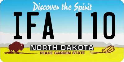 ND license plate IFA110