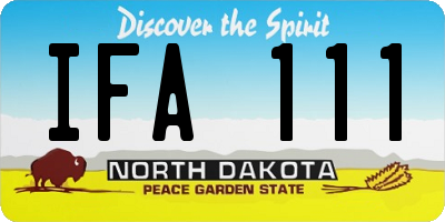 ND license plate IFA111