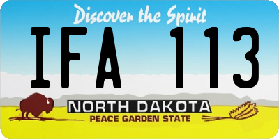 ND license plate IFA113