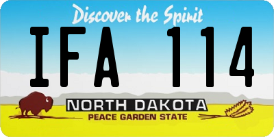 ND license plate IFA114