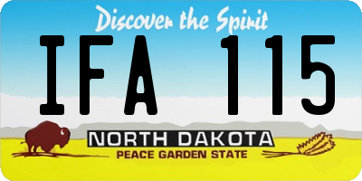 ND license plate IFA115