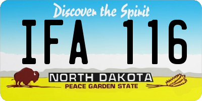 ND license plate IFA116