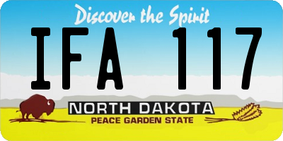 ND license plate IFA117