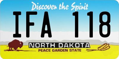 ND license plate IFA118