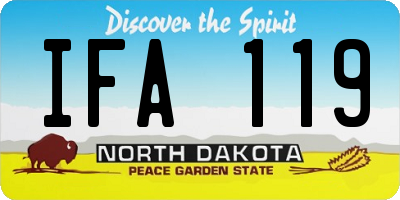 ND license plate IFA119