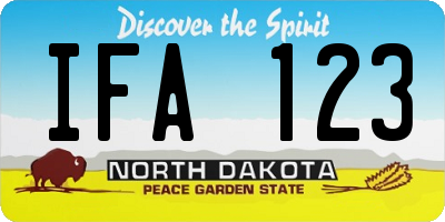 ND license plate IFA123