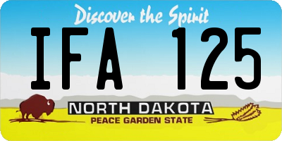 ND license plate IFA125