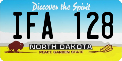 ND license plate IFA128