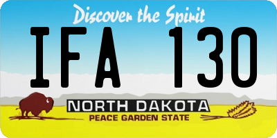 ND license plate IFA130