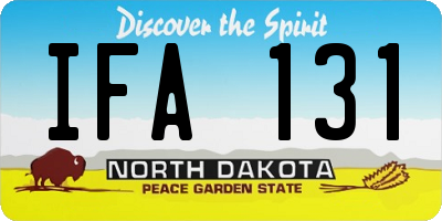 ND license plate IFA131
