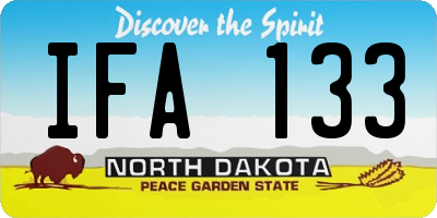 ND license plate IFA133
