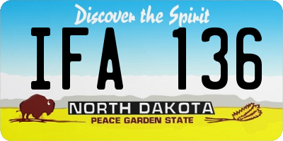 ND license plate IFA136