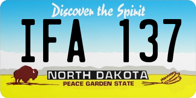 ND license plate IFA137