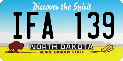 ND license plate IFA139