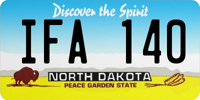 ND license plate IFA140