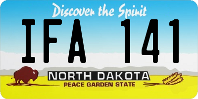 ND license plate IFA141