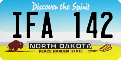 ND license plate IFA142