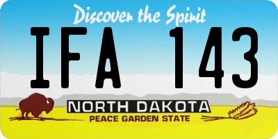 ND license plate IFA143
