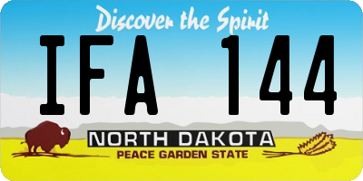 ND license plate IFA144