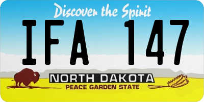ND license plate IFA147