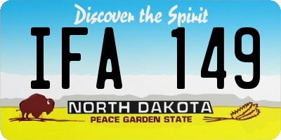 ND license plate IFA149