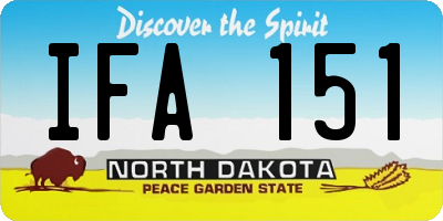ND license plate IFA151