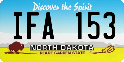 ND license plate IFA153