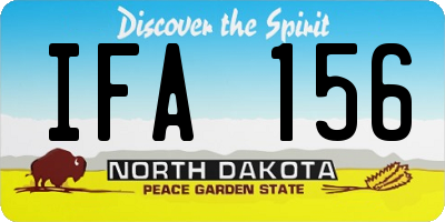 ND license plate IFA156
