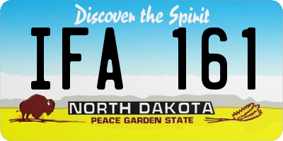 ND license plate IFA161