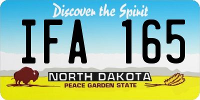 ND license plate IFA165