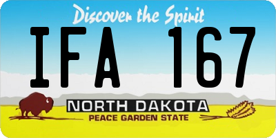 ND license plate IFA167