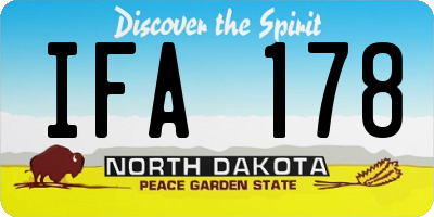 ND license plate IFA178
