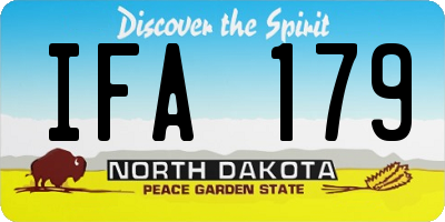 ND license plate IFA179