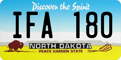 ND license plate IFA180